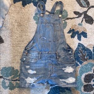 American Eagle overall shorts